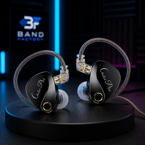 KZ Castor Pro in-ear monitors — Band Factory studio hero